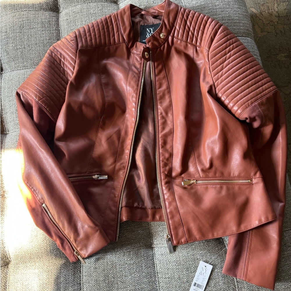 NWT NY&C jacket. Medium. Faux Leather. - Picture 3 of 4